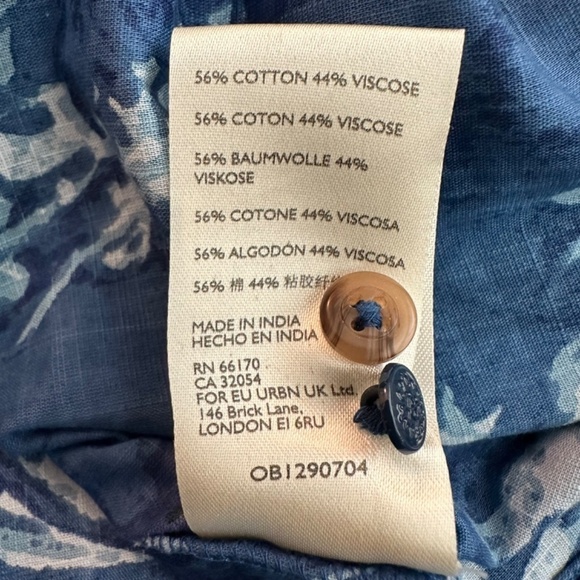 ANTHROPLOGIE PILCRO Womens S The Tavi Ruffled Buttondown Top Shirt Floral Beach - Picture 13 of 16